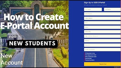 How to Create IUB E-portal Account || Sign Up || The Islamia University of Bahawalpur