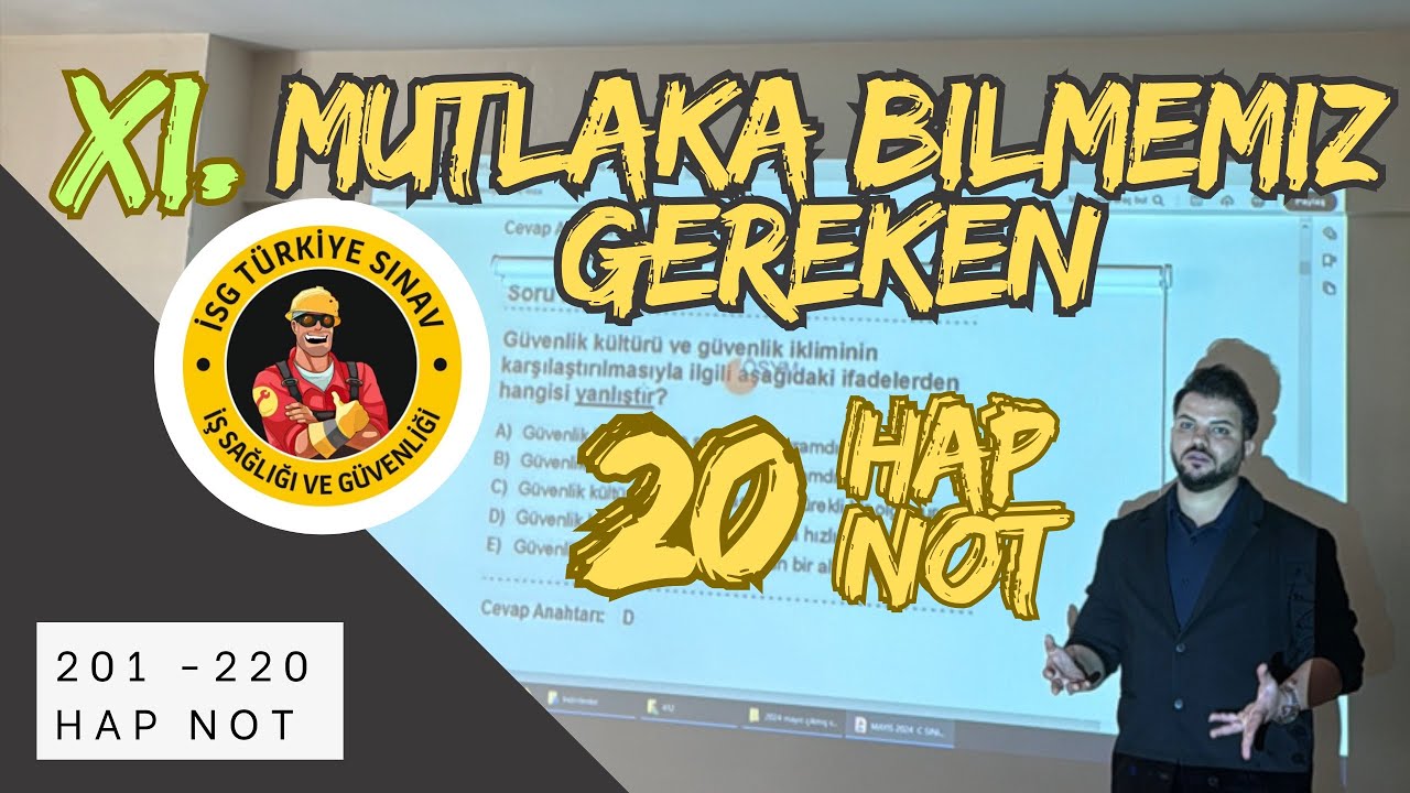 11- Mutlaka Bilmemiz Gereken İSG Hap Notlar