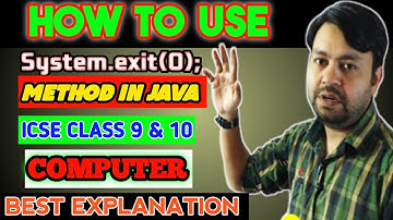 Exit Method Java | How to use system.exit in java | system.exit(0) | #icsecomputer