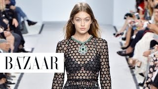With her enviable beach-blond locks and superhuman physique, it's no
wonder she's the model of moment. here, we track gigi's runway career,
from balmain ...
