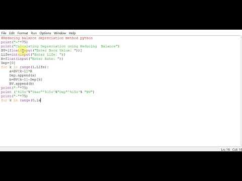 Reducing balance depreciation method python