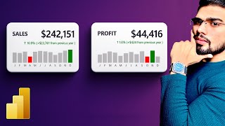 Создание визуализации KPI в Power BI | Учебное пособие по созданию карточек KPI в Power BI