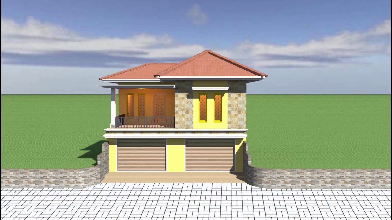  Desain  rumah  minimalis  2 lantai dan toko  Sweet home 3d YouTube