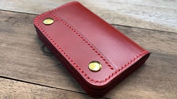 How to make small Accordion Card Wallet - leathercraft - PDF Pattern