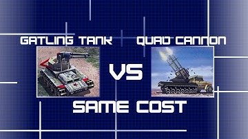 Gatling Tanks VS Quad Cannons - Same cost (C&C Generals ZH)