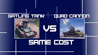 Gatling Tanks VS Quad Cannons  Same cost (C&C Generals ZH)