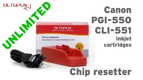 Chip resetter for Canon PGI-550 CLI-551 inkjet cartridges, unlimited resets