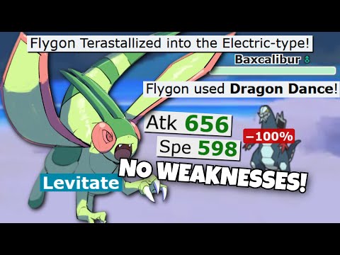 TERA ELECTRIC FLYGON HAS NO WEAKNESSES! POKEMON SCARLET AND VIOLET