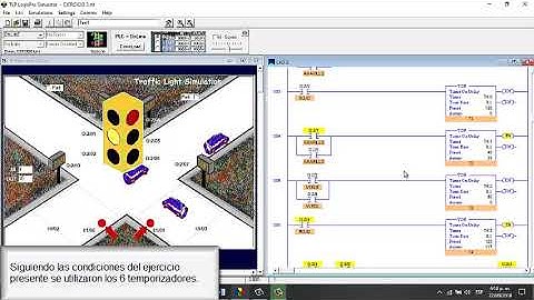 Traffic Control Applying Cascading TON Timers ejercicio 3.