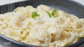 Chef Tarek Ibrahim -  Shrimp Fettuccine Alfredo - الشيف طارق إبراهيم  - مكرونة الفريدو بالجمبري