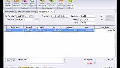 13. Cara Melakukan Pembayaran Piutang (Tutorial iPos 4.0)