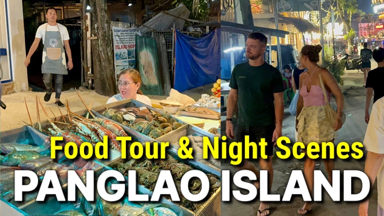 Bohol, Philippines 🇵🇭 Panglao Island at Night! STREET FOOD TOUR & NIGHTLIFE SCENES on Alona Beach
