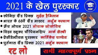 खेल पुरस्कार 2021  | 2021 स्पोर्ट्स अवार्ड 2021| Sports Awards 2021 | Sports Current Affairs 2021