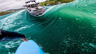 Biggest WakeSurf Wave Ever? Epic WakeSurf Session On Lake Austin
