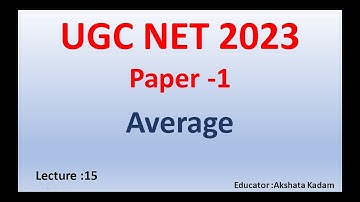 Average for UGC-NET EXAM-2023 | Mathematical Reasoning for UGC-NET Paper-1
