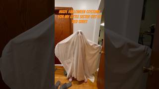 Sewed Bedsheet Together To Make Ghost Costume