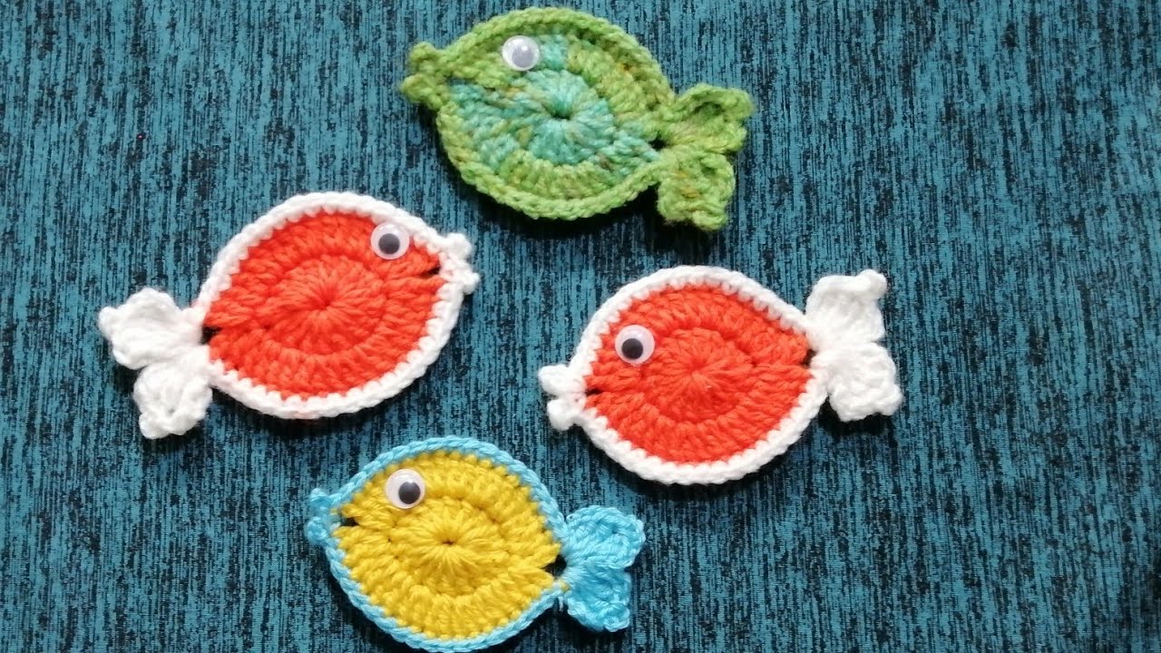سمكة كروشية لتزين ملابس الاطفال🧶😍 | اتقان ايمان