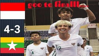 INDONESIA VS MYANMAR (4-3)..All goals &amp; highlights 2019..AFF FUTSAL CHAMPIONSHIP 2019