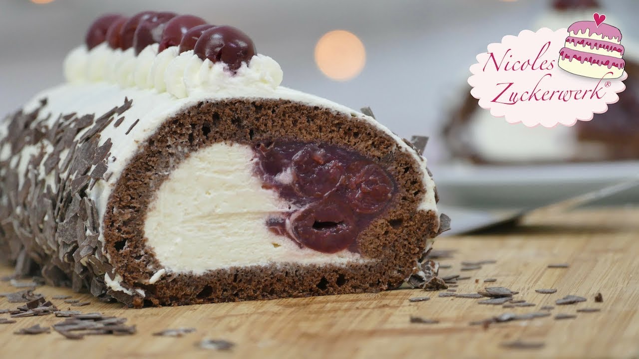 Klassiker mal anders I Schwarzwälder-Kirsch-Biskuitrolle I Rezept von ...