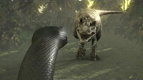 Titanoboa: Monster Snake - Titanoboa Vs. T-Rex - DayDayNews