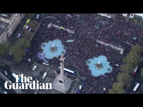 Pro-Palestine protest: thousands rally in London's Trafalgar Square