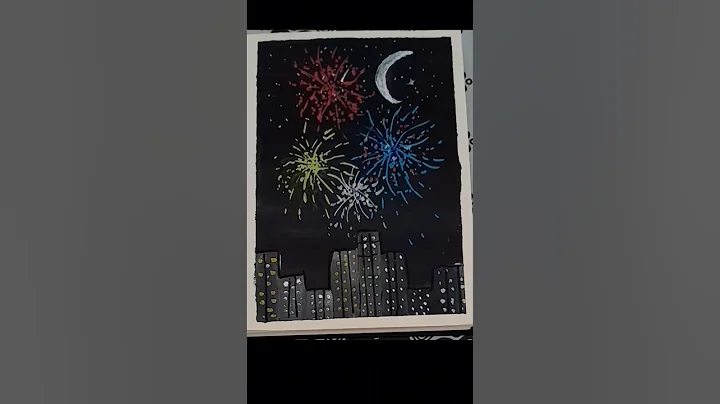 Fireworks Acrylic Painting #satifying #shorts #painting #drawing #art #fireworkspainting