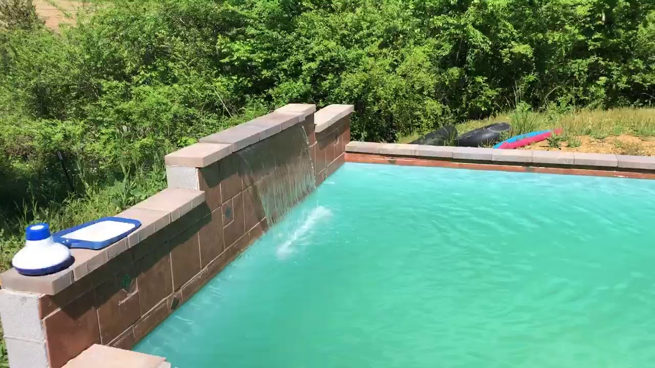 Do it yourself in ground cinder block swimming pool - YouTube