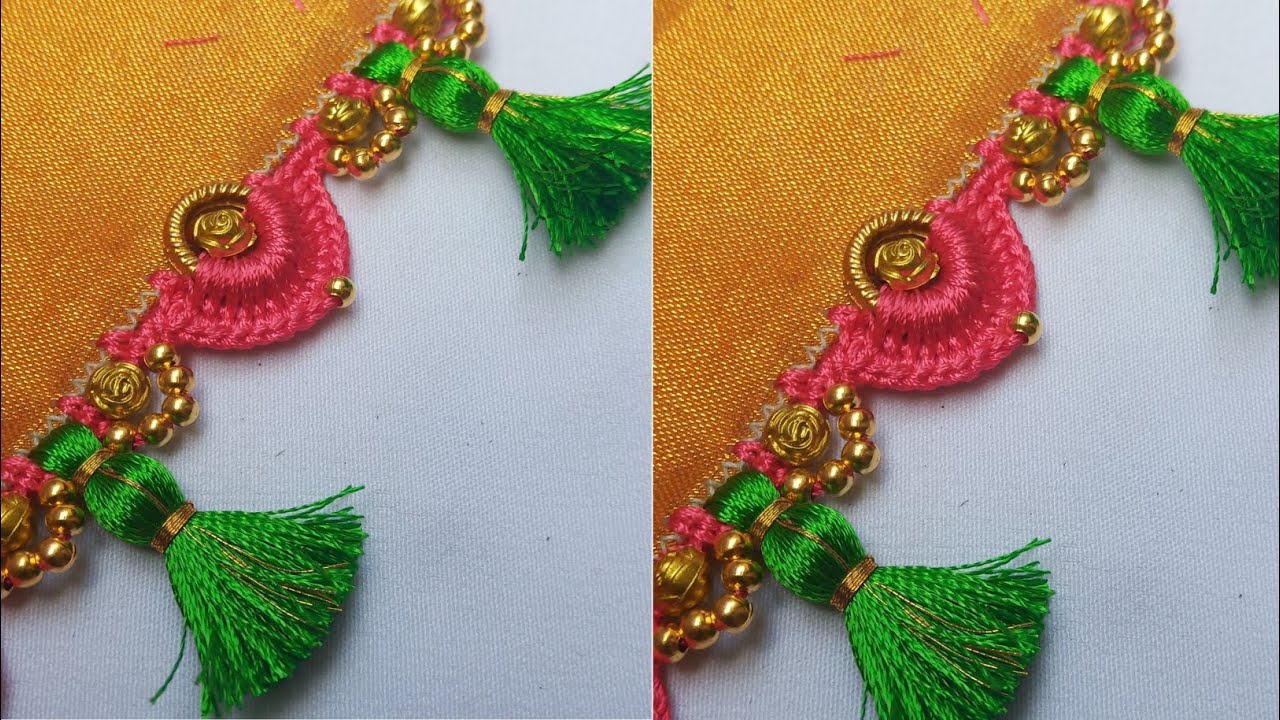 Saree Kuchu -Tassel // Flower crochet design // Bridal Saree Kuchu ...