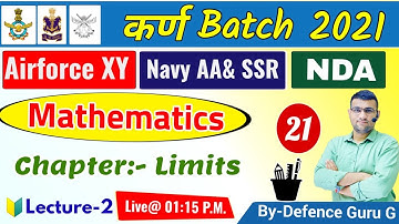 कर्ण  Batch 2021 || MATHEMATICS || CLASS - 21  || NDA/Airforce XY/Navy AA/SSR || By DGG
