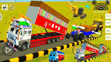 Load Bori into a JCB 🪨Tractor Trolley🏗 challenge| Dumper Truck and Lorry Truck Loading Bori in Game