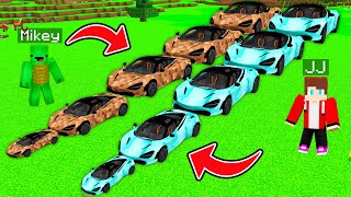 JJ AND MIKEY FOUND SECRET SUPER DIAMOND VS DIRT CAR in Minecraft ! SECRET MIKEY AND JJ CAR!