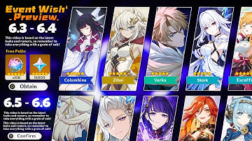 NEW UPDATE! ALL THE BANNERS FROM VERSION 6.3 - 6.6 | COLUMBINA, SKIRK, MAVUIKA - Genshin Impact