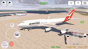 RC FS Advanced Unlock B747 QANTAS New Game Play Takeoff & Landing IOS & Android Pc #27