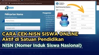 CARA CEK NISN SISWA ONLINE | Aktif di Satuan Pendidikan
