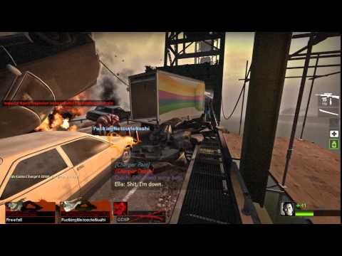 L4D2 NICK GETS BLOWN OFF A BRIDGE