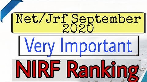 NIRF rankings | Net/Jrf 2020 1st Paper