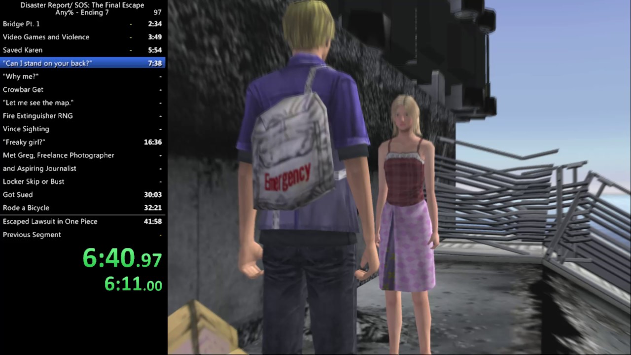 Disaster Report Any% Ending 7 Speedrun 