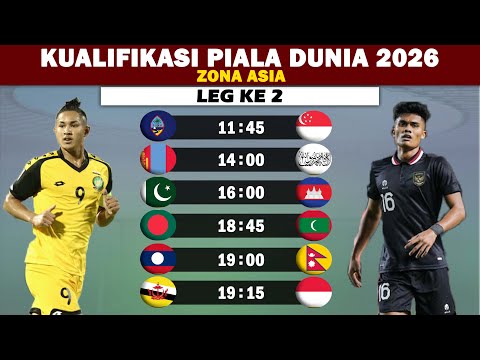 Jadwal Leg ke 2 Kualifikasi Piala Dunia 2026 zona asia hari ini