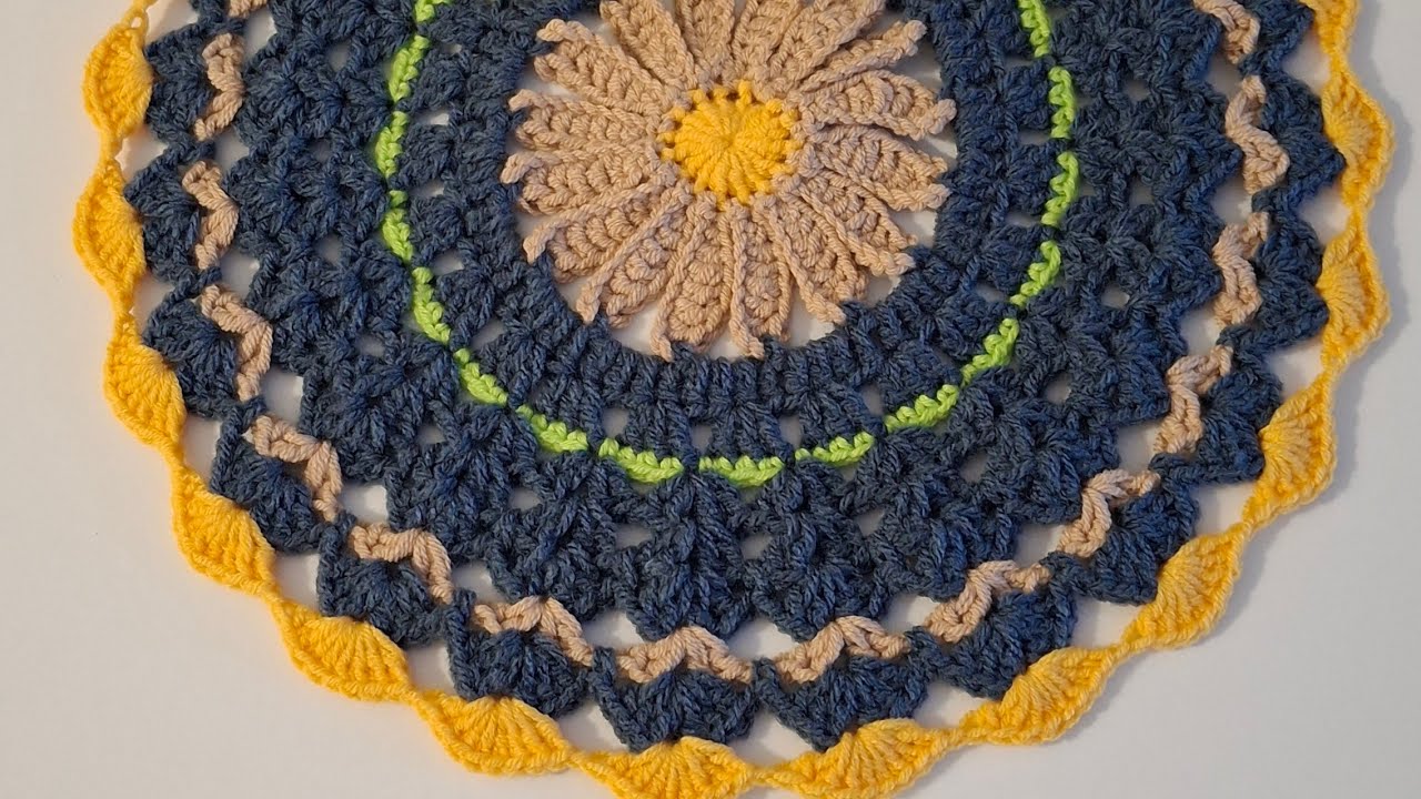 МК🧶Салфетка - цветок , для сервировки стола / вязаная крючком для начинающих.Crochet napkin 🧶 