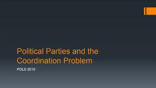 Parties and the Coordination Problem Net Worth