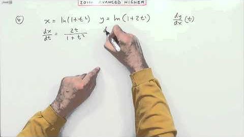 2014 SQA Advanced Higher Maths no. 4 : Parametric differentiation.