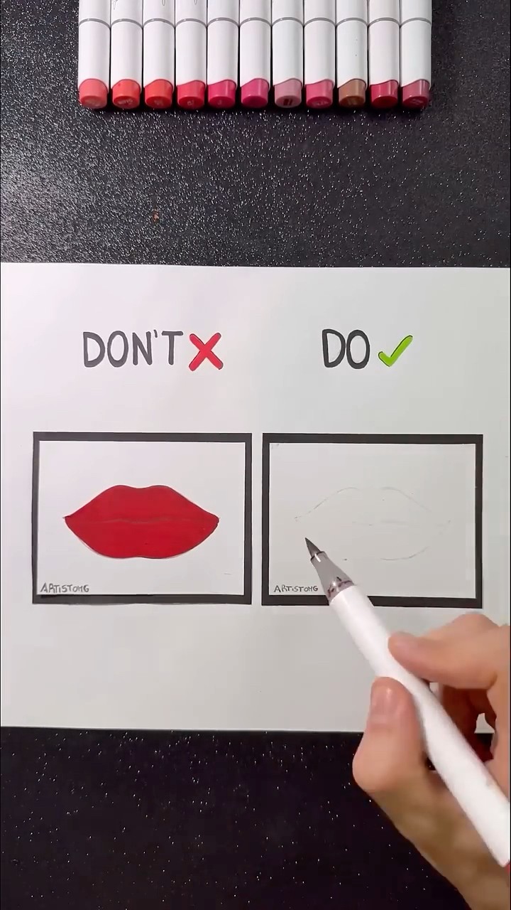 How to Draw Lips! ✍️✨? #art #drawing #tutorial