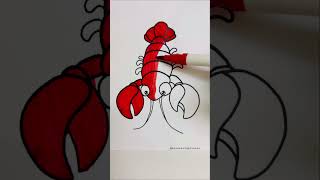 Oddly Satisfying Coloring | Lobster | #️⃣93 |  #shorts