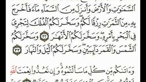 الله الذي خلق السماوات والأرض وانزل من السماء ماء فاخرج به من الثمرات سورة ابراهيم مشاري العفاسي