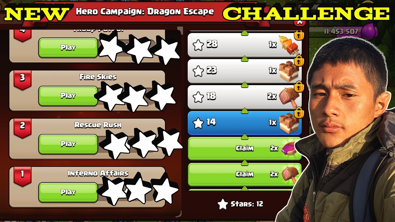 Hero Campaign: DRAGON Escape new challenge in Clash of clans