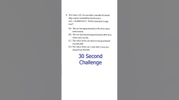 SAT Prep Advanced Math 5-1Linear & Exponential Functions Q8 #satexam #maths #satmath #problemanaly