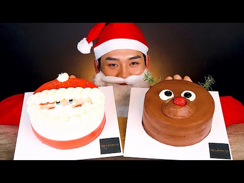 미리크리스마스~ 산타케이크 루돌프케이크 (ft.페레로로쉐)먹방~!! Christmas Cake MukBang~!!