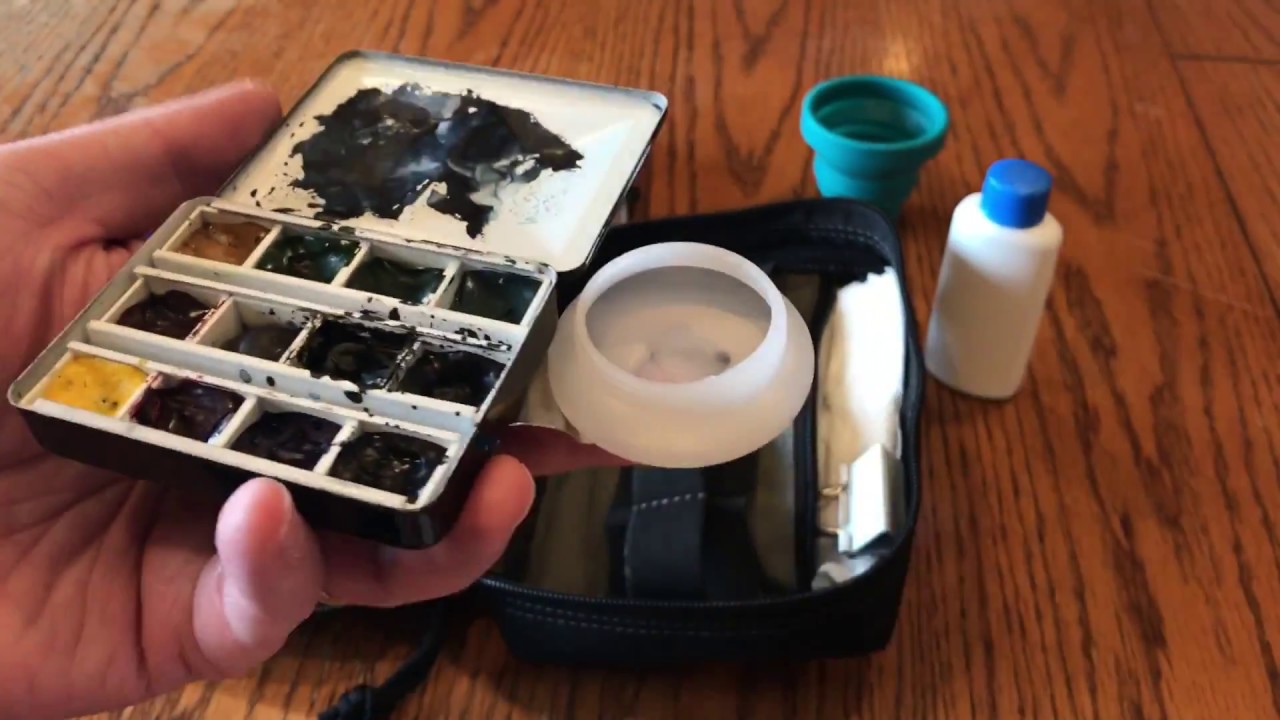 My mini travel sketching kit, lightweight portable watercolor gear