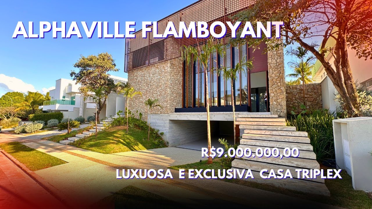 LUXUOSA E EXCLUSIVA CASA TRIPLEX NO CONDOMÍNIO ALPHAVIILLE FLAMBOYANT EM GOIÂNIA !!!