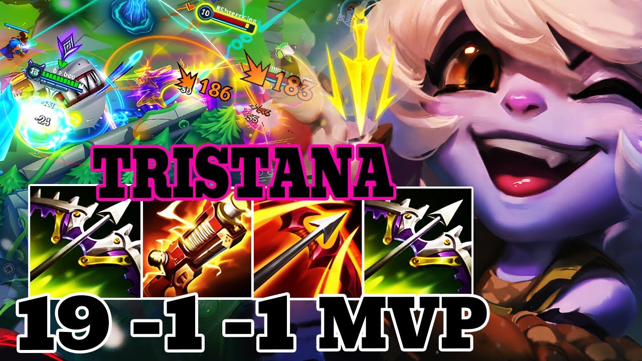 WILD RIFT TRISTANA ADC GAMEPLAY | 19 -1 -1 MVP | TRISTANA BUILD RUNES